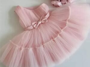 1-2T Pink Clothes One Shoulder Elegant Christening Party Tutu Gown