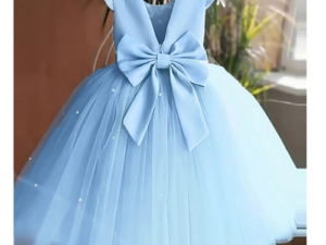 9M-5T Tulle Dress Backless Bow For Kids, Party Princess Bowknot Dresses