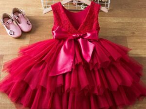 2-6T Flower Dress Backless Sleeveless Lace Gown